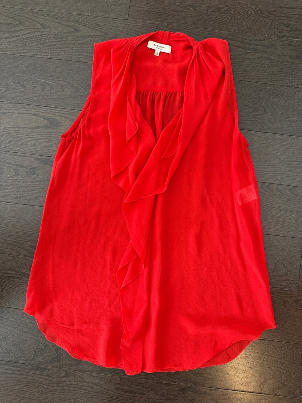 Babaton red silk Ainsley top XS